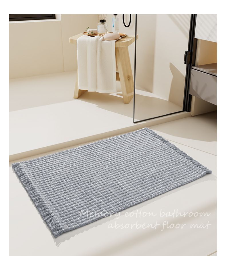Tassel Woven Bath Mat, Grey, 40×60cm
