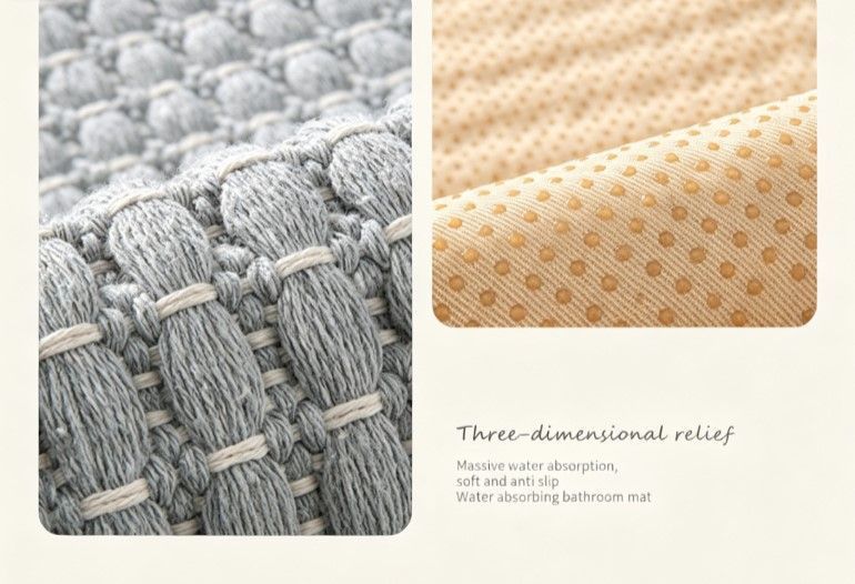 Tassel Woven Bath Mat, Grey, 40×60cm