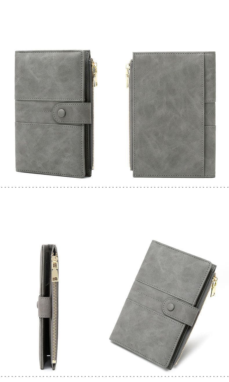 RFID-Protected Multi-Compartment Organiser for Cards Grey
