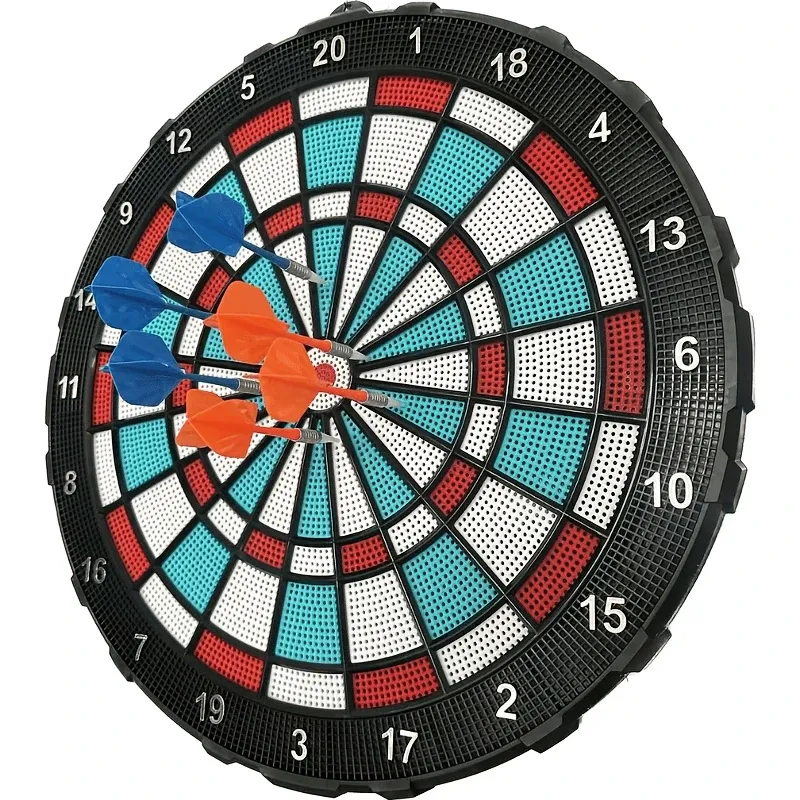 Safe Soft Tip Dartboard Set 16.7" Honeycomb Surface Electronic Plastic Tips Wall Mount Home Party Game Anti-Injury Durable