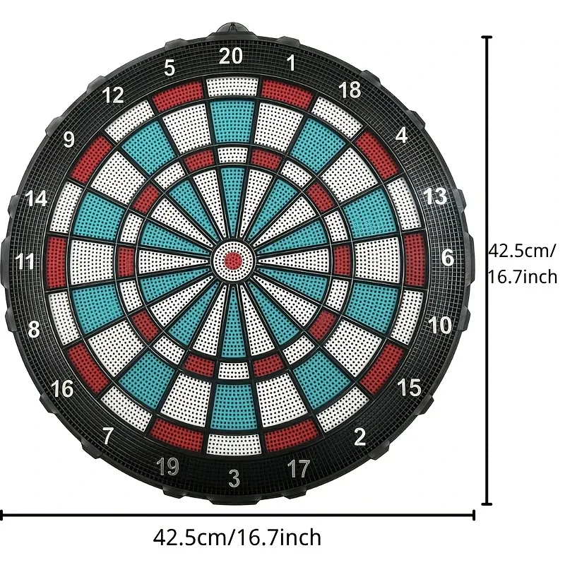 Safe Soft Tip Dartboard Set 16.7" Honeycomb Surface Electronic Plastic Tips Wall Mount Home Party Game Anti-Injury Durable