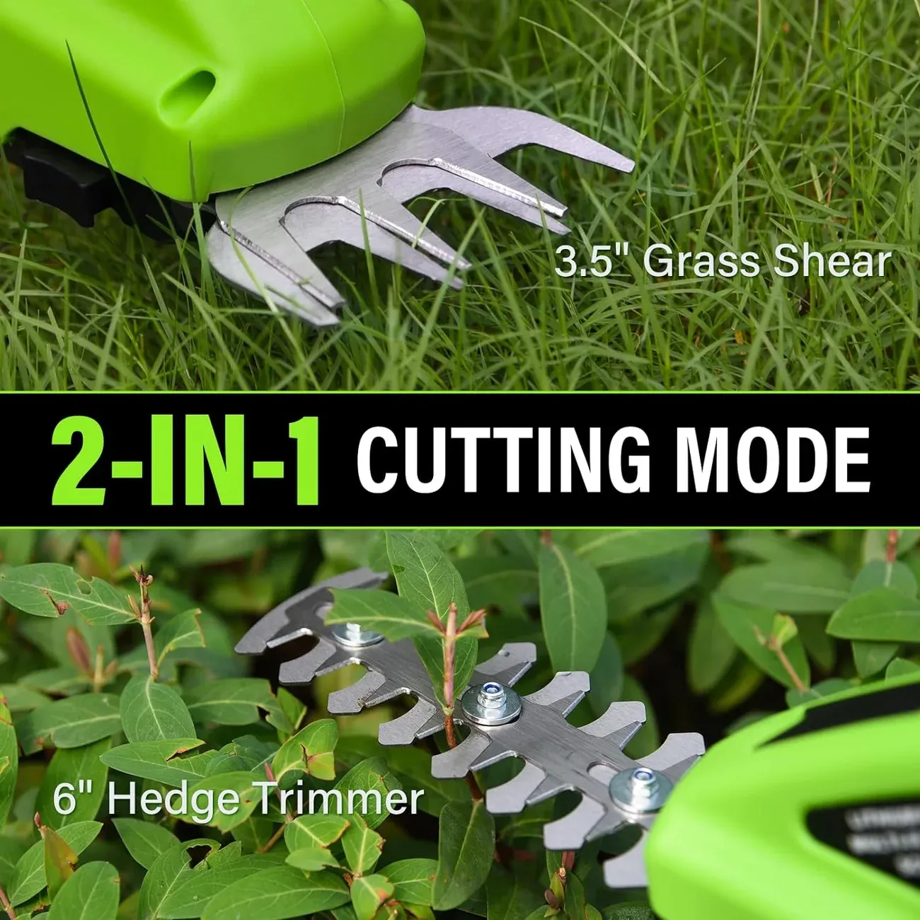 Carbon Steel Electric Pruning Shears 2-in-1, Cordless Hedge Trimmer, Grass & Shrub Cutter, Effortless Home Garden Tool