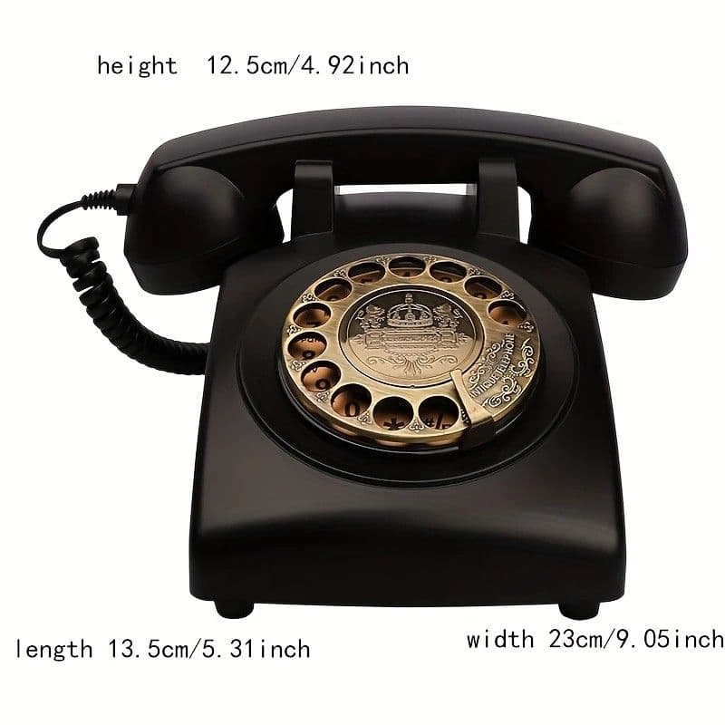 Light Luxury Retro European Telephone: Royal court-style design, eco-friendly ABS material, free from digital distractions, perfect for home and office, returning to pure communication.black