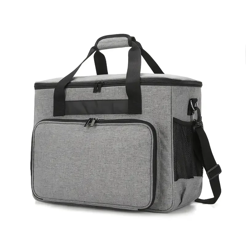 Oxford Cloth Sewing Machine Bag, Portable Carry Case with Shoulder Strap, Multi-Functional Storage Tote for Accessories & Trave/grey