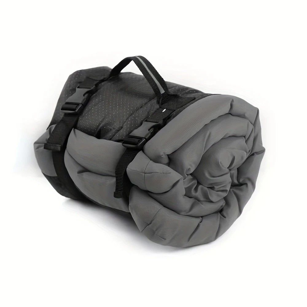 High-quality moisture-proof thick portable camping dog bed suitable for medium / large / small dogs - durable polyester outdoor mat with handle foldable design suitable for travel home and camping trips camping bed.GREY