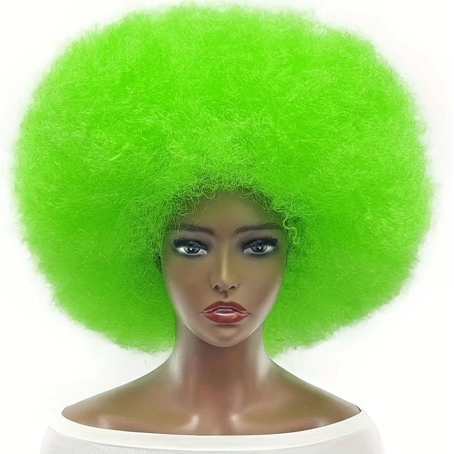 70s Fun Big Elastic Fluffy Afro Wig - High-quality Synthetic Short Curly Twisted Braid Wig for Cosplay and Daily Parties - Premium Fashion Wig（multicoloured)