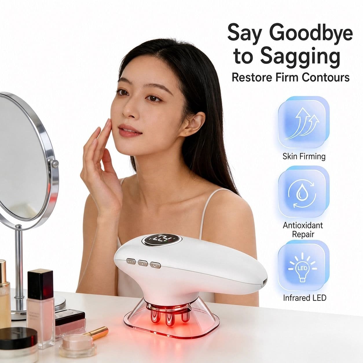3-in-1 Facial Body Massage Device Suction Cupping Constant Heat EMS Interchangeable Cups 1800mAh Type-C