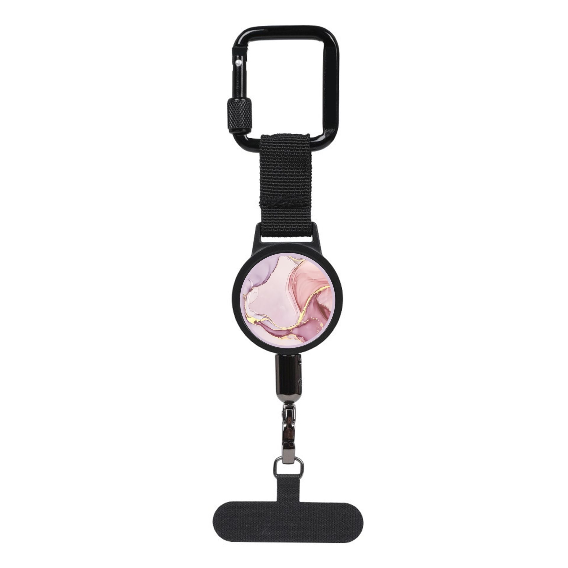 ABS alloy retractable anti-theft tether, 60-70cm steel cable, hang phone & keys, must-have anti-loss gear!/PINK