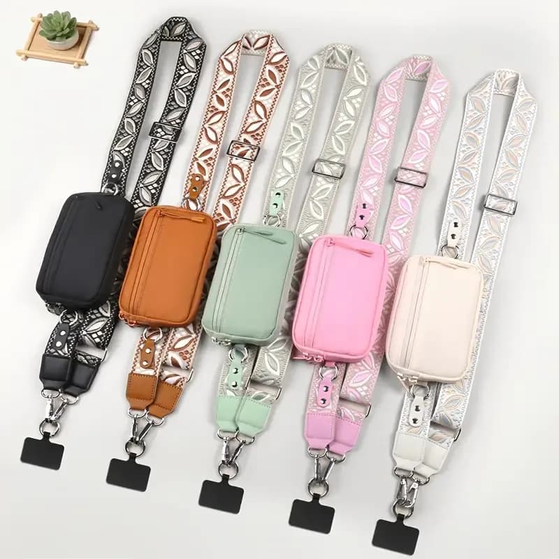 🌟 Fashion Multi-Functional Phone Crossbody Bag | RFID Anti-Skimming Wide Strap Mini Pouch, Essential for Light Travel/BROWN