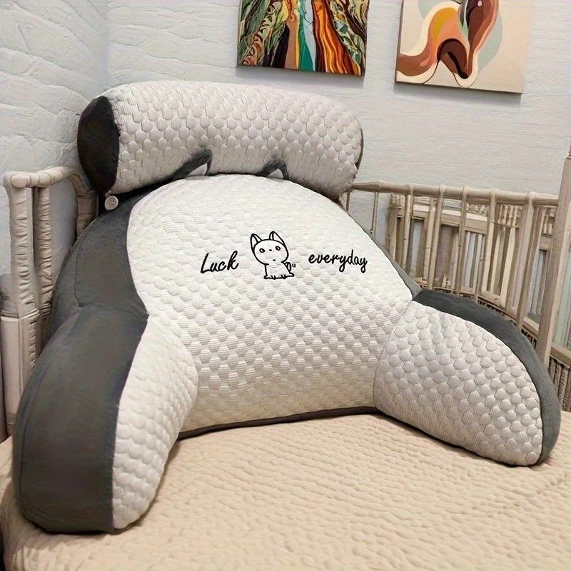 1 cushion, includes pillow core for comfortable back support, ergonomic lumbar support, soft cartoon cushion, suitable for beds, sofas, office, and home decor, a thoughtful birthday gift for friends and family. 60x40CM.GREY
