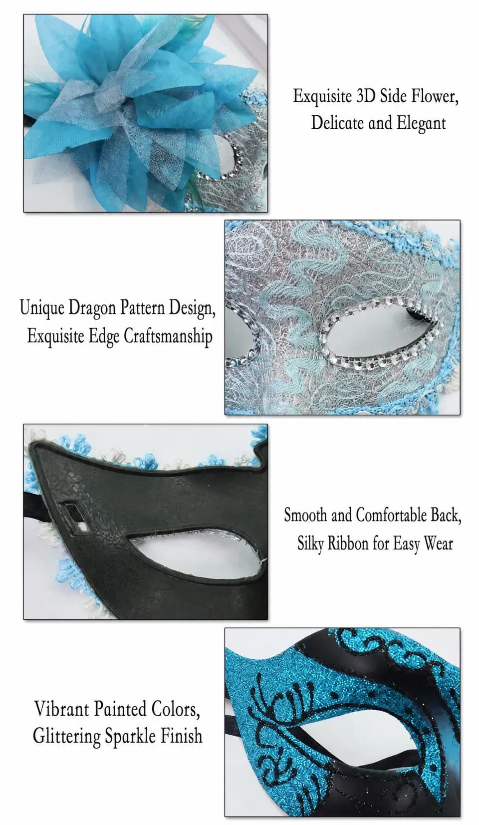 Couple's Venetian Masquerade Mask Set of 2 – Hand-Painted 3D Floral Sequin Masks for Balls, Halloween & Costume Parties。（yellow)