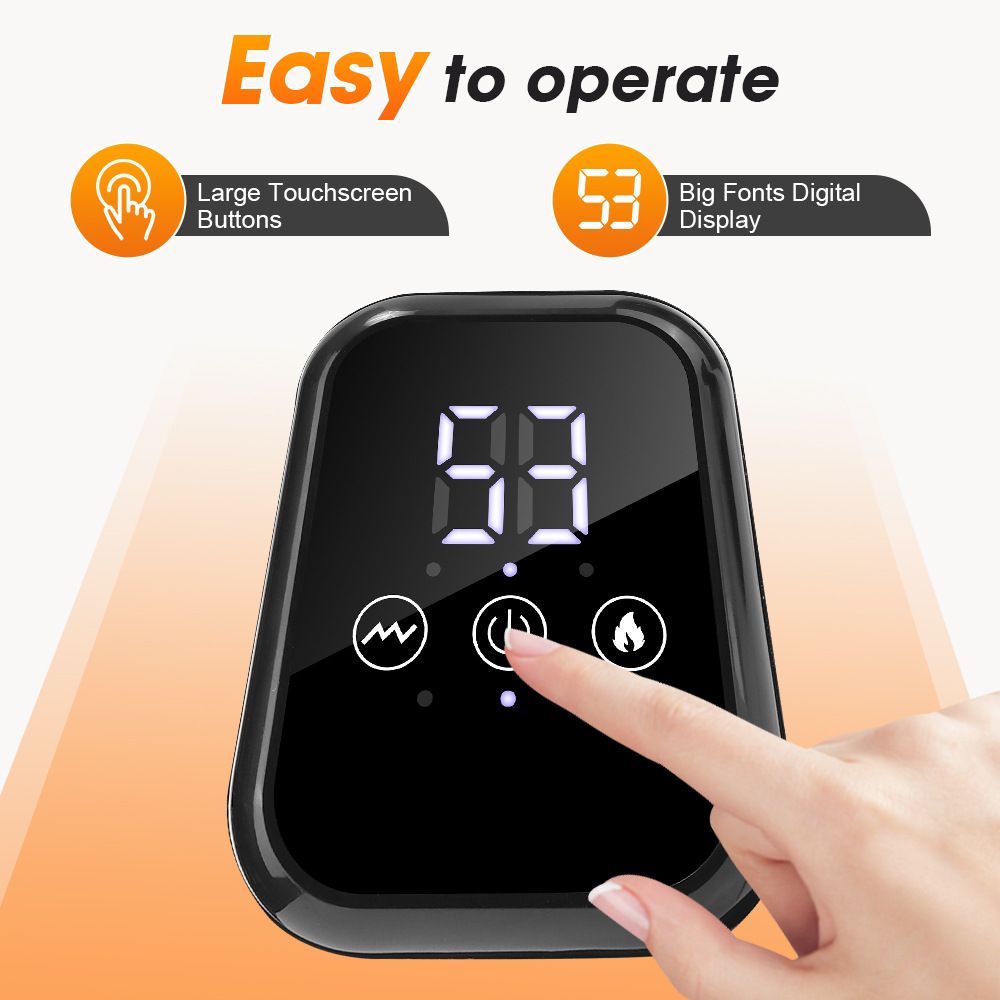 Smart Heating Knee Massager, 3 Heat & Vibration Levels, Touch Screen Display, 15-Minute Timer, Wireless Portable, Sports Recovery（grey)