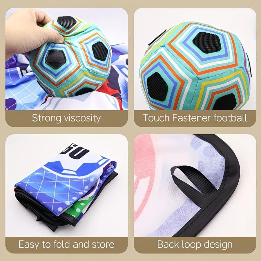 Kids' Sports Play Set, Sticky Ball Soccer Game, 59.5 x 38.8 inches, Soft Balls, Indoor and Outdoor Fun