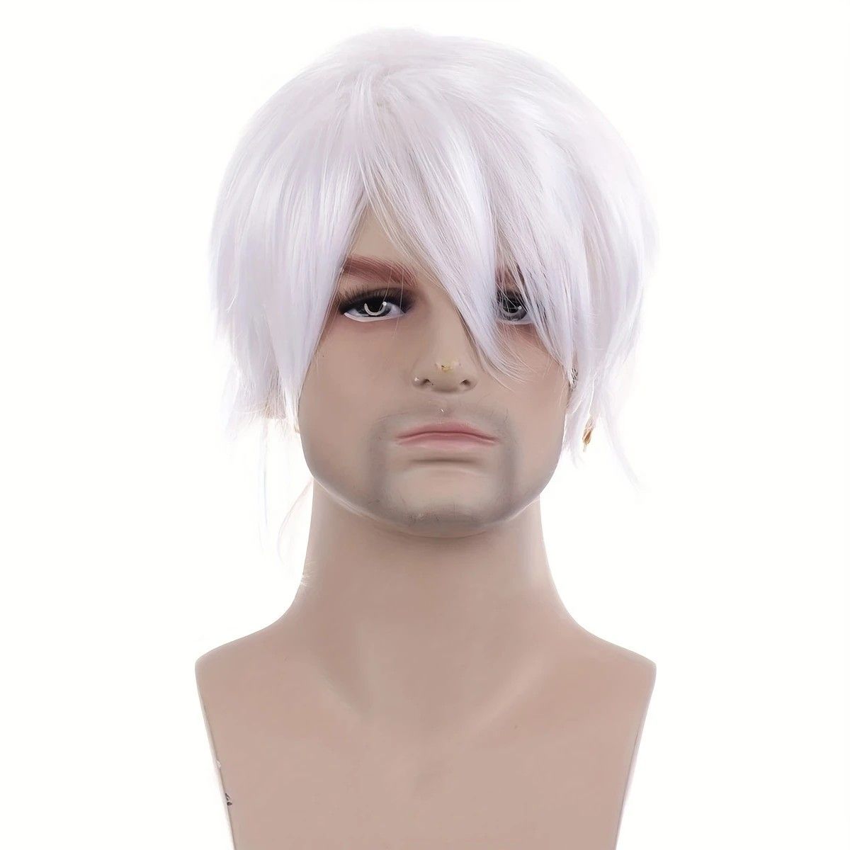 Anime Cosplay Full Head Wig, Unisex 12-inch, Anti-Deformation Multi-color Options, Essential Tool for Role-Playing, Stage, and Party Styling.(sky blue)