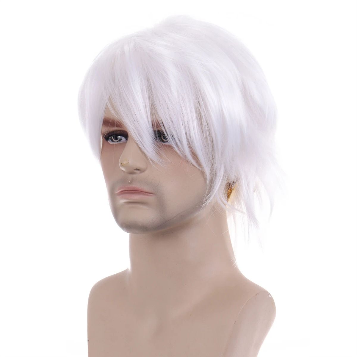 Anime Cosplay Full Head Wig, Unisex 12-inch, Anti-Deformation Multi-color Options, Essential Tool for Role-Playing, Stage, and Party Styling.(sky blue)