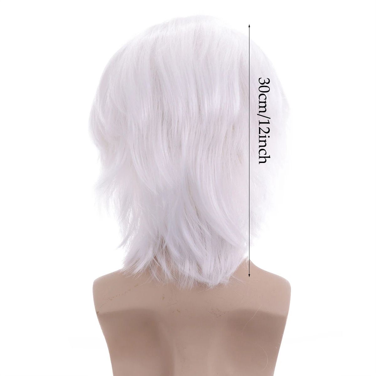 Anime Cosplay Full Head Wig, Unisex 12-inch, Anti-Deformation Multi-color Options, Essential Tool for Role-Playing, Stage, and Party Styling.(sky blue)