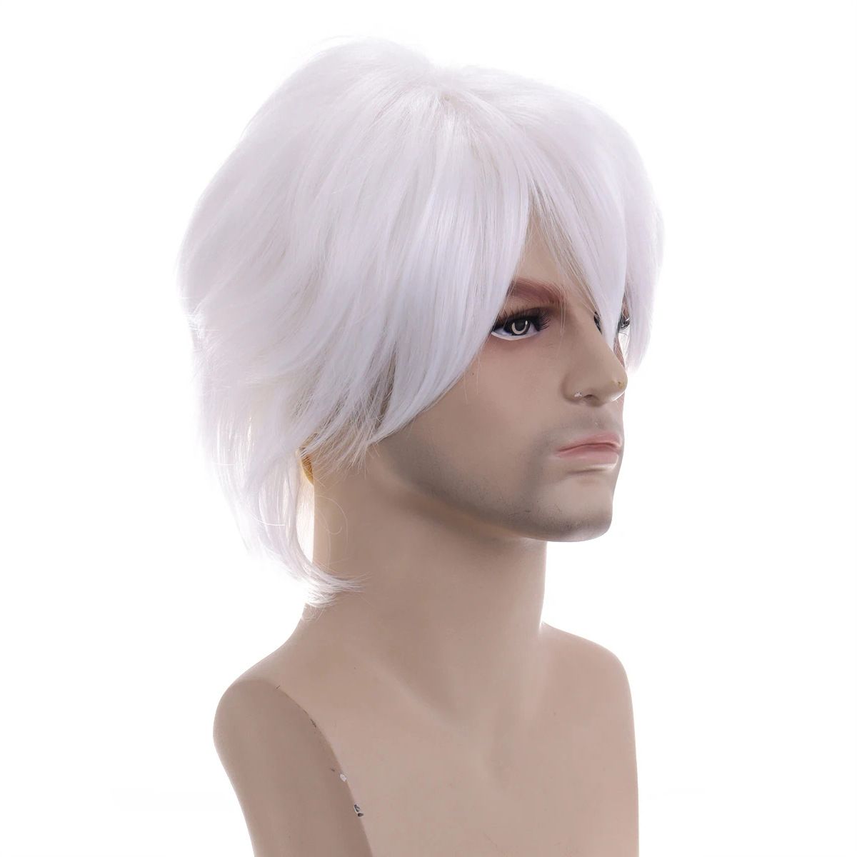Anime Cosplay Full Head Wig, Unisex 12-inch, Anti-Deformation Multi-color Options, Essential Tool for Role-Playing, Stage, and Party Styling.(sky blue)