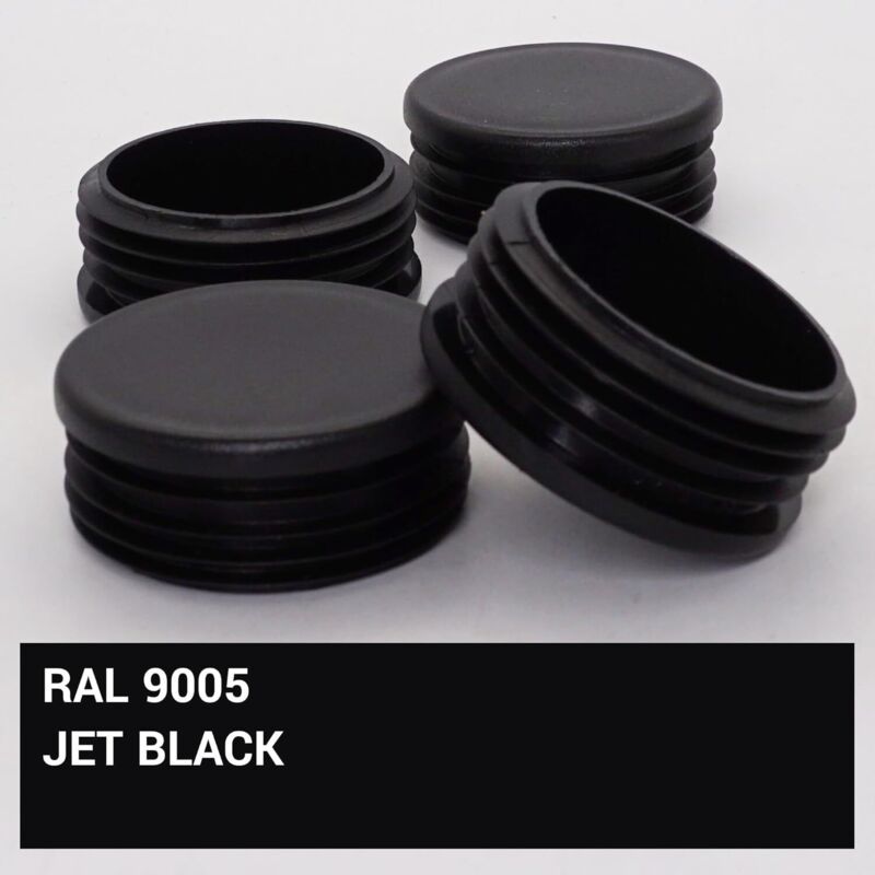 20 Pcs Inserts of Tubes Ronds of Black, RAL 9005, Bouchons of Hose Bouchons of Poteau of Cloture in Plastic, 60 mm
