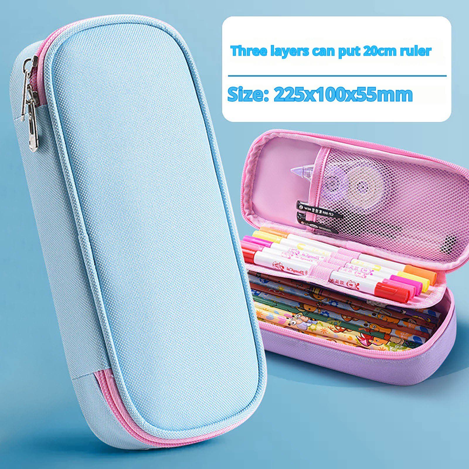 Large Capacity Pencil Case With Zipper, Durable Fabric Pen Organizer for Office and College Supplies