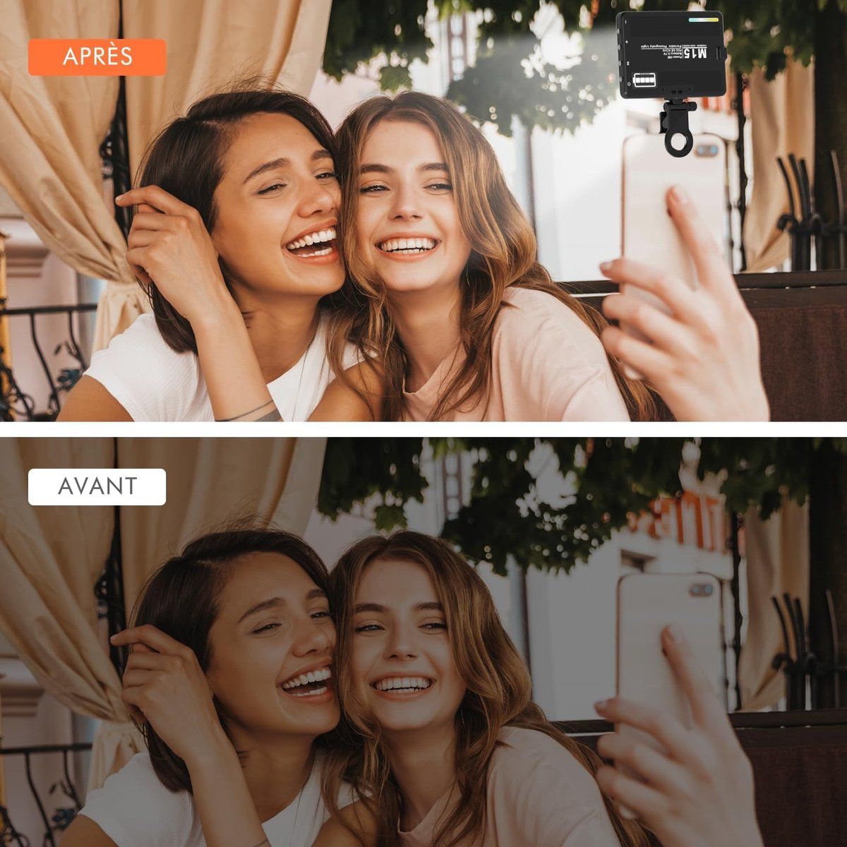 LED Selfie Light with Clip for Video and Photography, 72 LEDs, 3000 to 9900 K