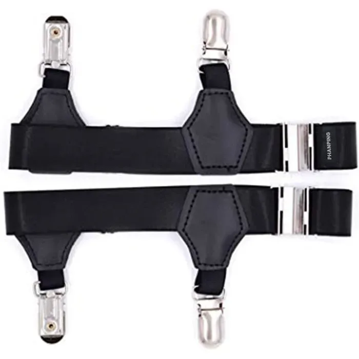 2 Pack Adjustable Sock Clips for Men, Metal Non Slip
