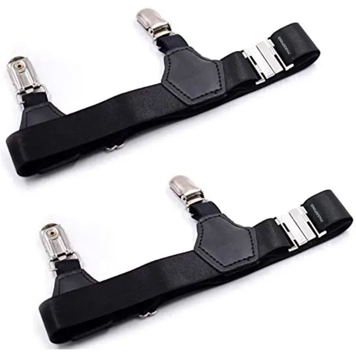 2 Pack Adjustable Sock Clips for Men, Metal Non Slip