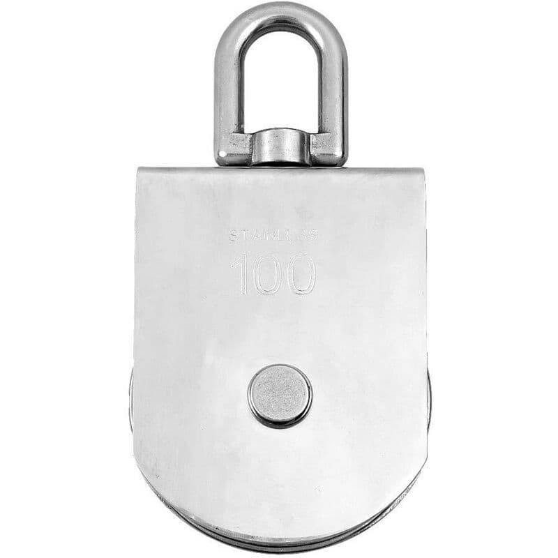 Single Pulley Roller Stainless Steel Heavy Duty 360° Swivel 1000kg Load Silver