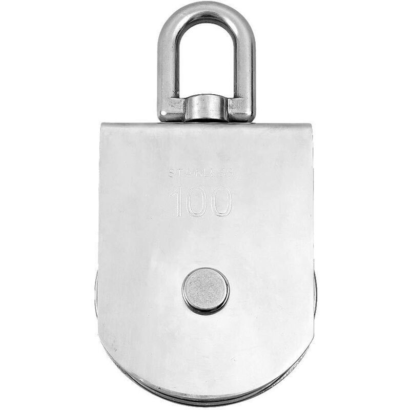 M100 Single Pulley Roller 304 Stainless Steel Heavy Duty Swivel Lifting Rope Block, 1000kg Load
