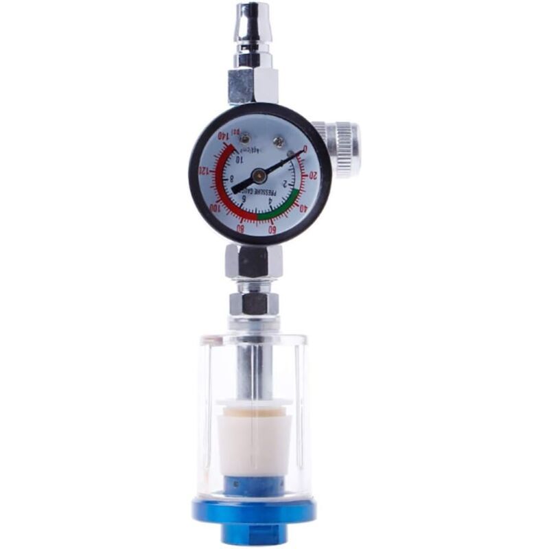 Pneumatic Spray Gun Regulator with Pressure Gauge Water Trap Air Filter Separator, 0.25 Inch
