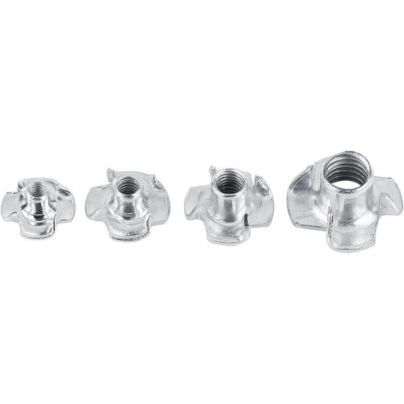 50 Pieces T Nuts 4 Prong Zinc Plated Steel for Woodworking Furniture, M5