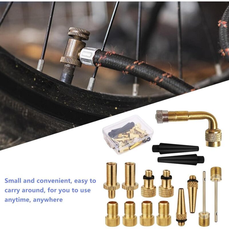 Bicycle Valve Adapter Kit SV AV DV, Adapter Kit Bicycle Tire Pump Inflator Tip
