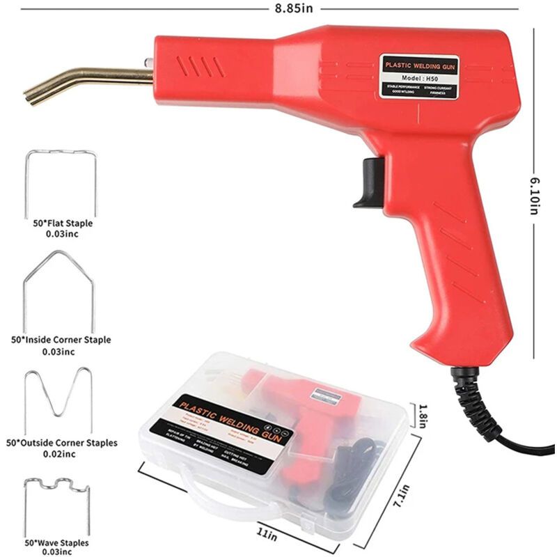 200 Pieces Plastic Welder 50W Hot Plastic Welding Machine Car Bumper Repair Kit with Hot Staplers