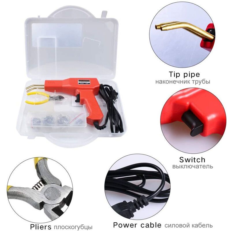 200 Pieces Plastic Welder 50W Hot Plastic Welding Machine Car Bumper Repair Kit with Hot Staplers