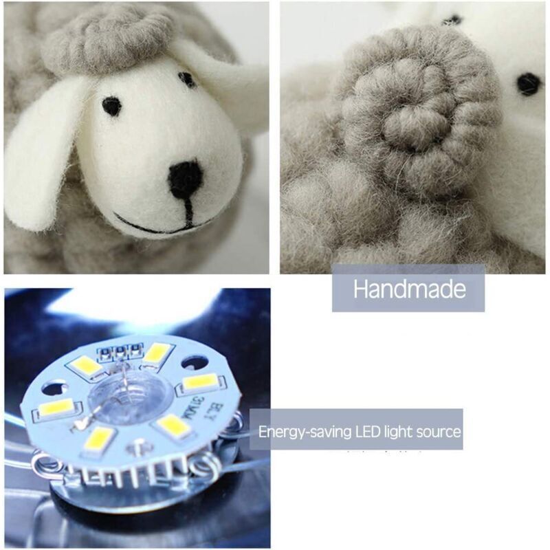 LED Night Light, Sheep Rattan Bedside Lamp, Children Night Light Projector, LED Night Lamp for Bedroom, Baby Room, Living Room, Gift, 110 cm