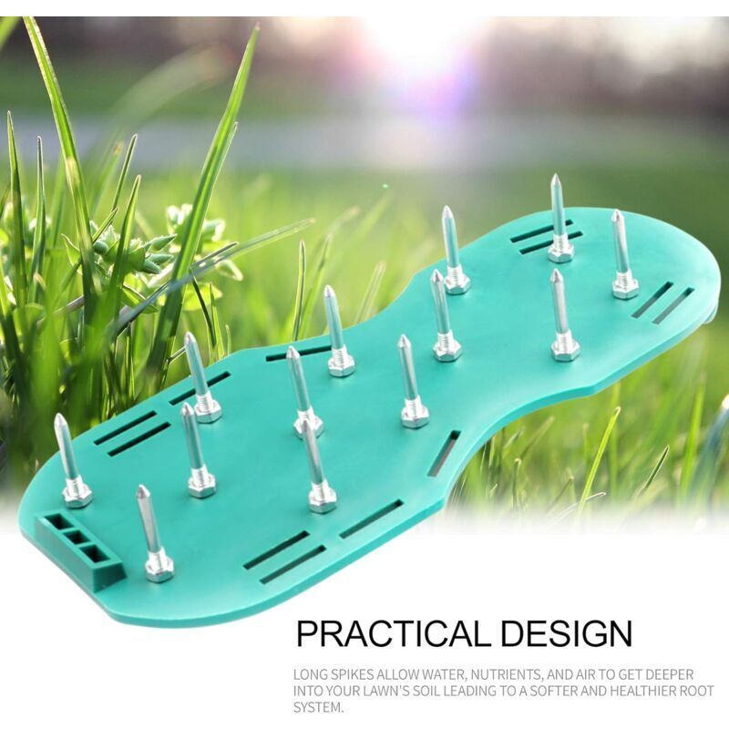 Manual Scarifier, 2X Leveling Nail Shoes with Soles and Spikes, Adjustable Lawn Shoes for Lawn Aerator, Flooring Work and Lawn Aerator, 25 mm