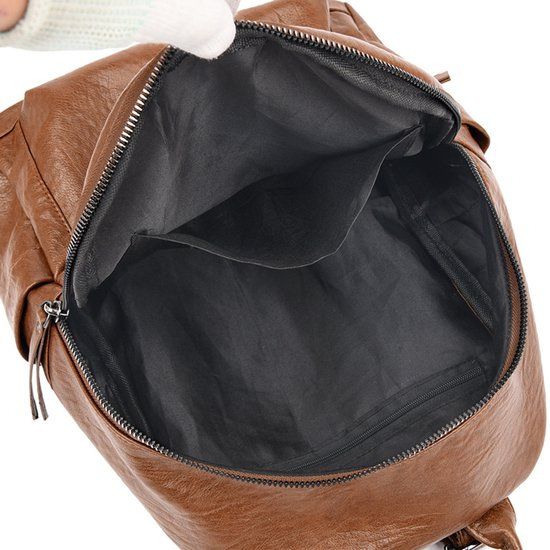 Womens Anti Theft Backpack, Waterproof Soft PU Leather With Hidden Back Pocket, Travel Commuter Daypack For Daily Use, Black, 26 x 31 x 11 cm