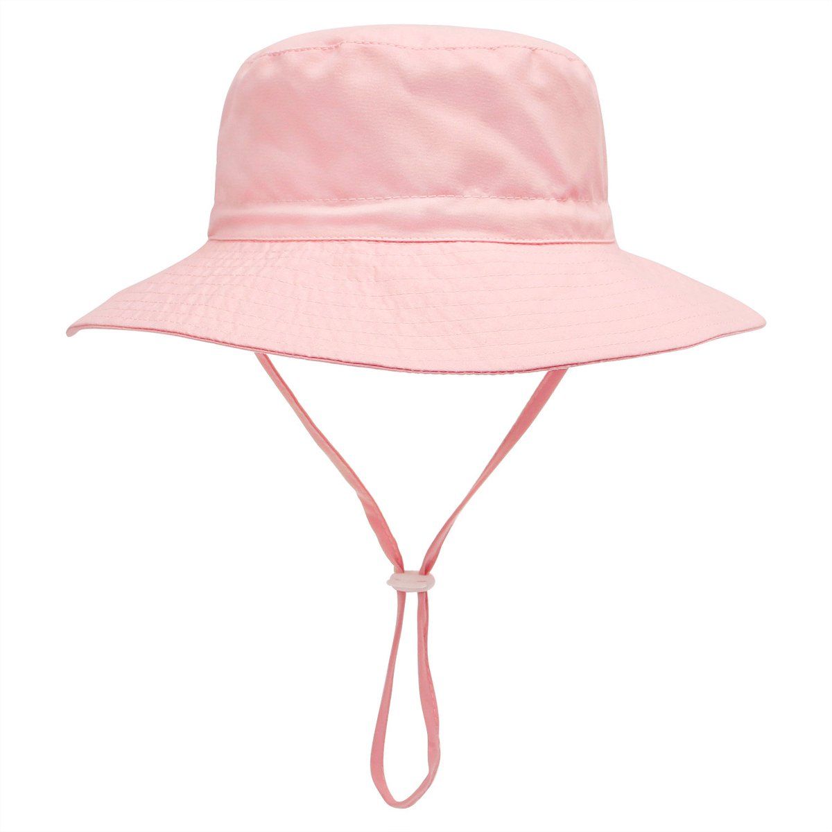 Baby Sun Hat Wide Brim Breathable Cotton Foldable Bucket Hat For Infants Outdoor Beach Travel Pink XS, 44 to 46 cm
