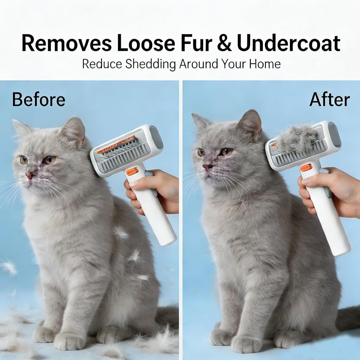 Pet Grooming Tool 2 in 1 Detangling Rake for Undercoat and Loose Hair Suitable for Dogs and Cats
