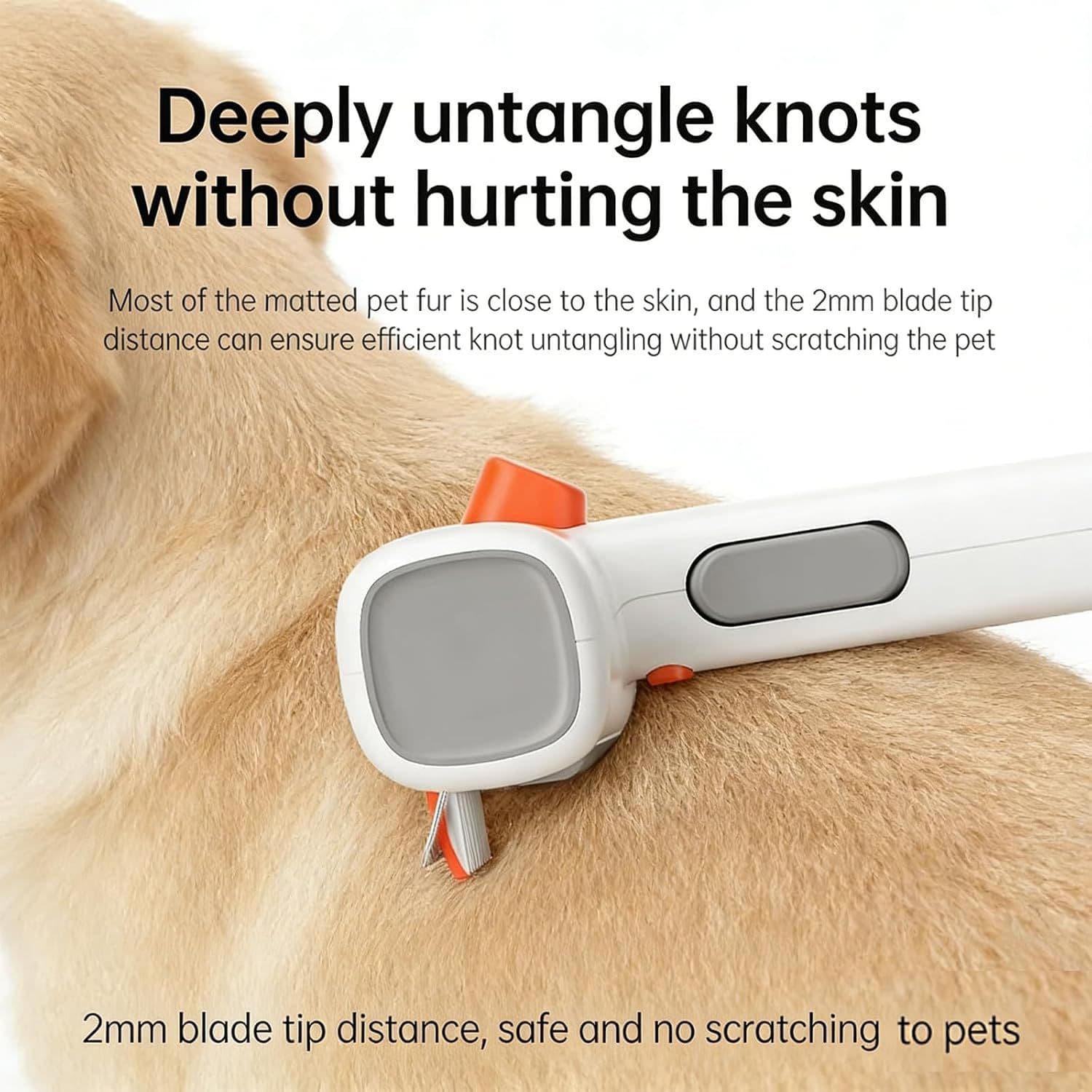 Pet Grooming Tool 2 in 1 Detangling Rake for Undercoat and Loose Hair Suitable for Dogs and Cats