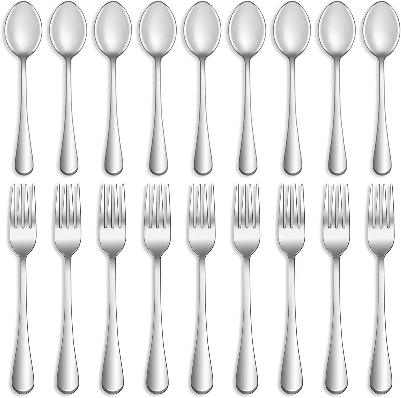 18 Piece Stainless Steel Cutlery Set 9 Forks and 9 Teaspoons