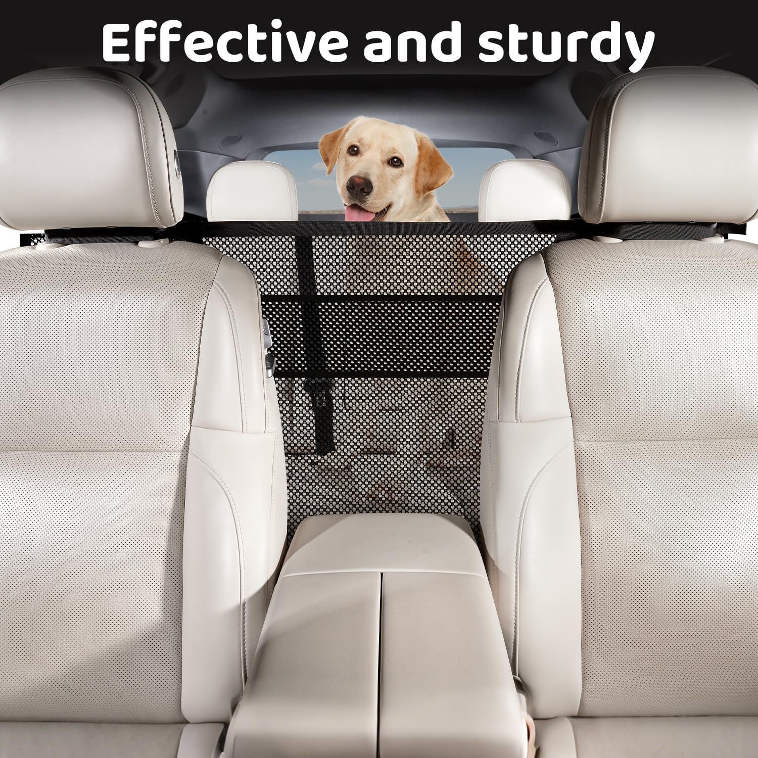 Universal Car Dog Guard Safety Net with Storage Compartment Black