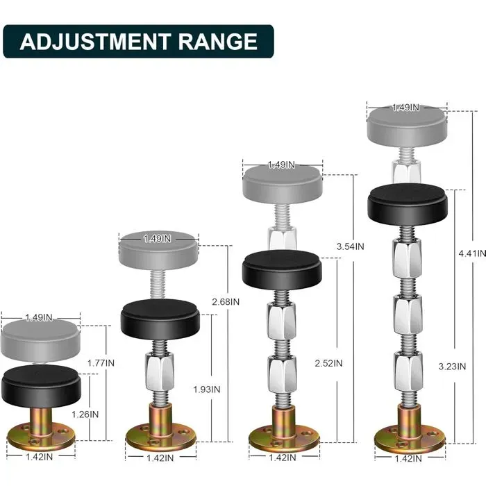 Adjustable Furniture Anti Tip Wall Stabilizer, 30 to 90 mm