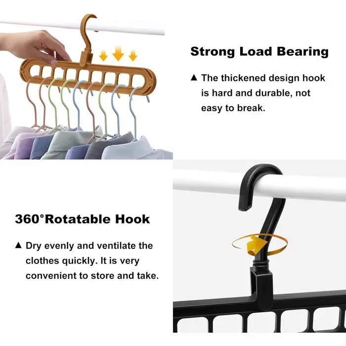 9 Hole Rotating Space Saving Hanger