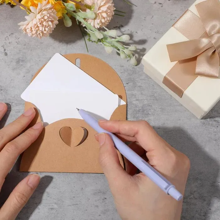 30 Pack Mini Envelopes with Cards, 10.2 x 7 cm