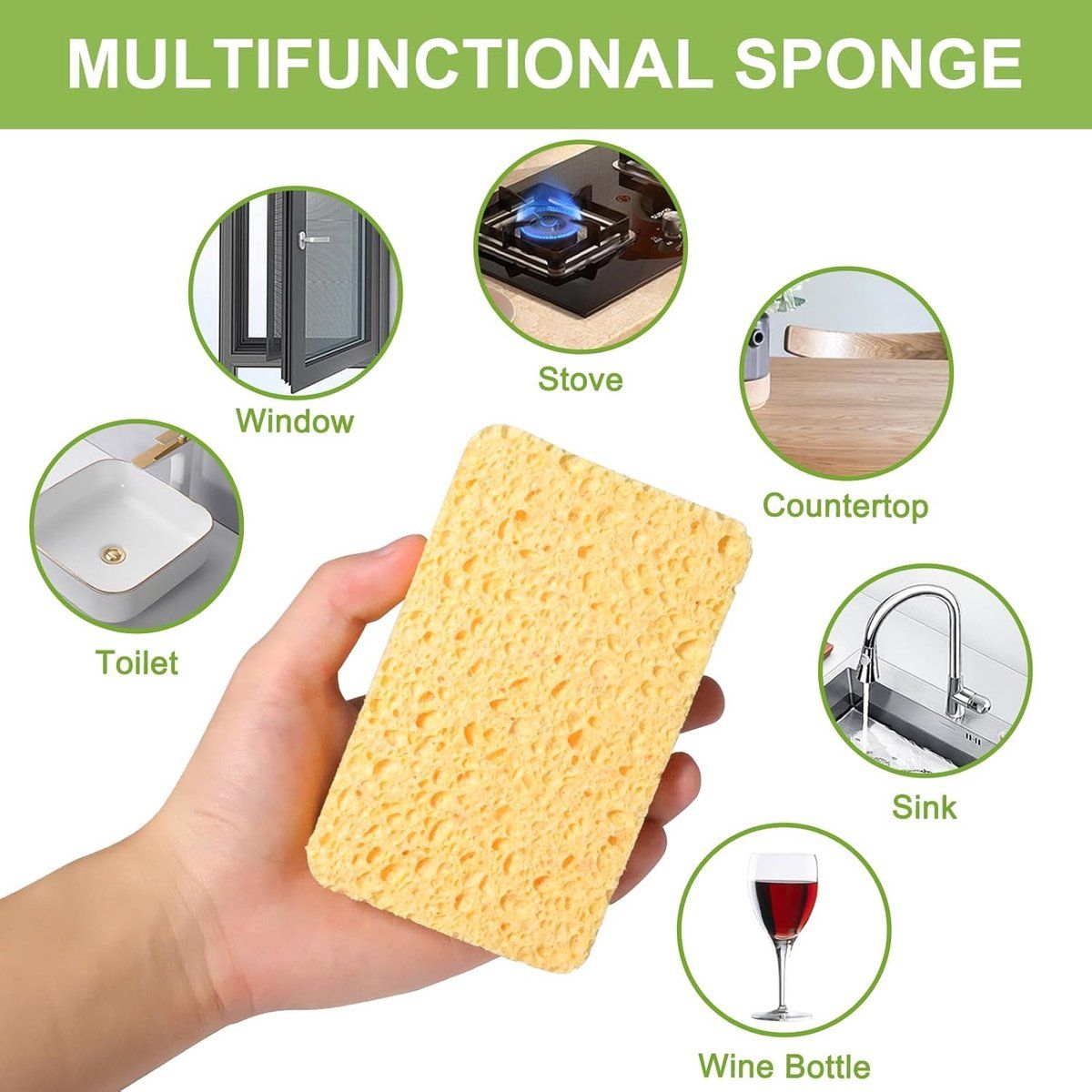 12 Pack Natural Sisal Dishwashing Sponges