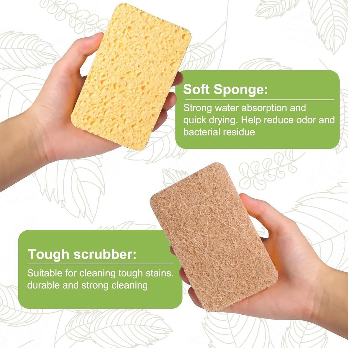 12 Pack Natural Sisal Dishwashing Sponges