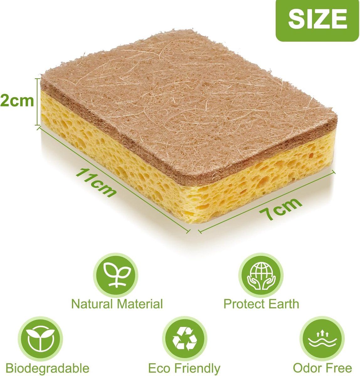 12 Pack Natural Sisal Dishwashing Sponges