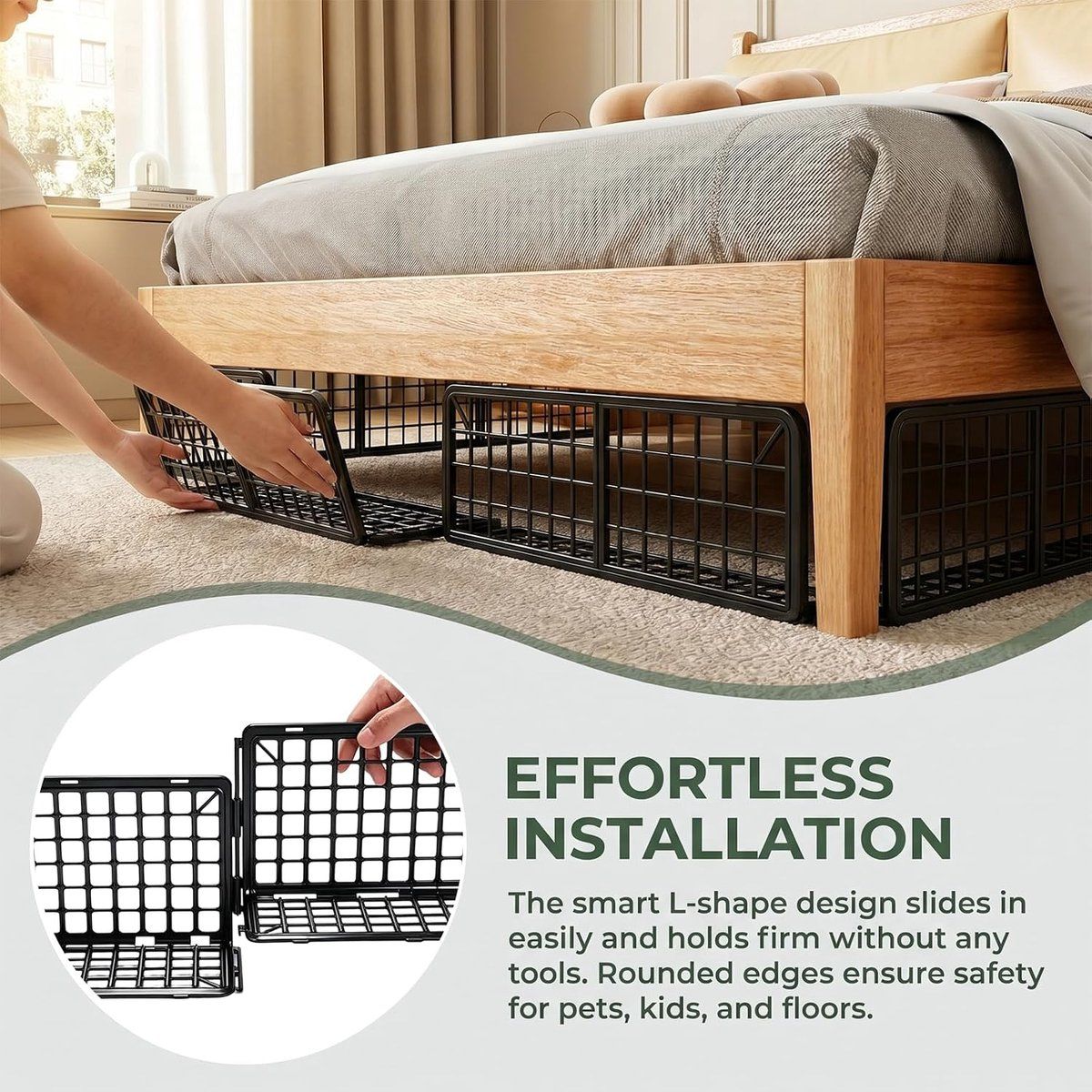 12 Pcs Under Sofa Barrier Pet Blocker for Cats with 20 Cable Ties, 37 x 17 x 12 cm