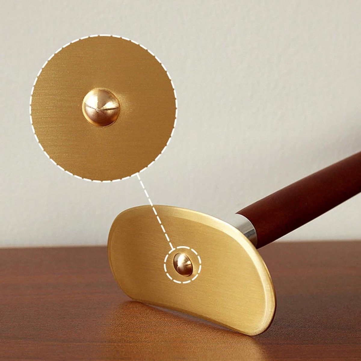 Brass Gua Sha Scraper, Ergonomic Massage Tool for Back Neck and Face, Portable for Home Travel and Spa