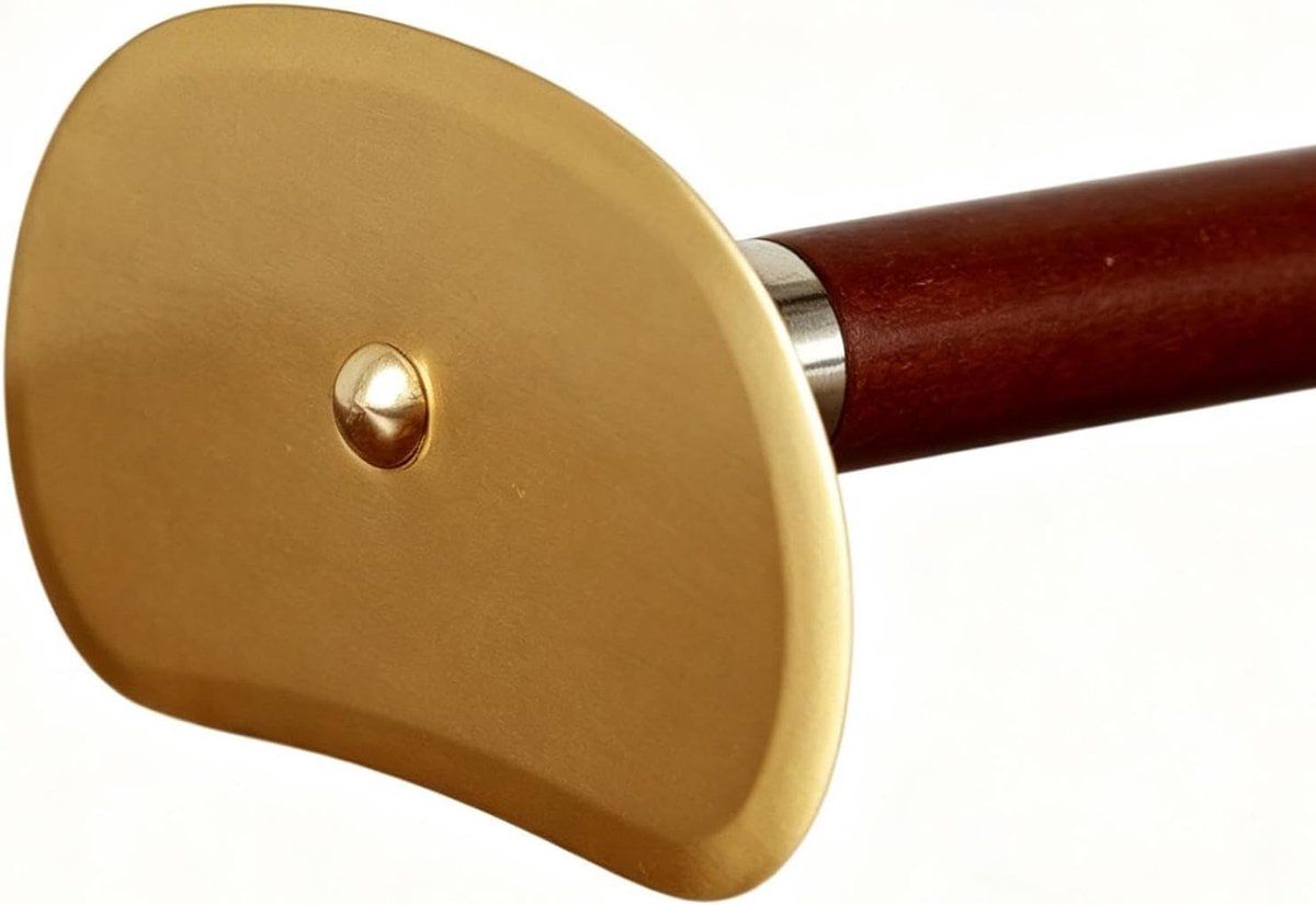 Brass Gua Sha Scraper, Ergonomic Massage Tool for Back Neck and Face, Portable for Home Travel and Spa